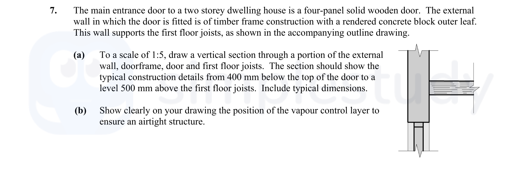The-main-entrance-door-to-a-two-storey-dwelling-house-is-a-four-panel-solid-wooden-door-Leaving Cert Construction Studies-Question 7-2012.png
