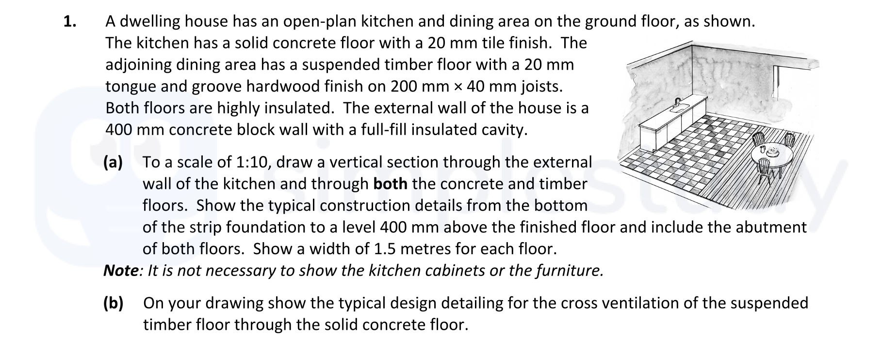 A-dwelling-house-has-an-open-plan-kitchen-and-dining-area-on-the-ground-floor,-as-shown-Leaving Cert Construction Studies-Question 1-2017.png