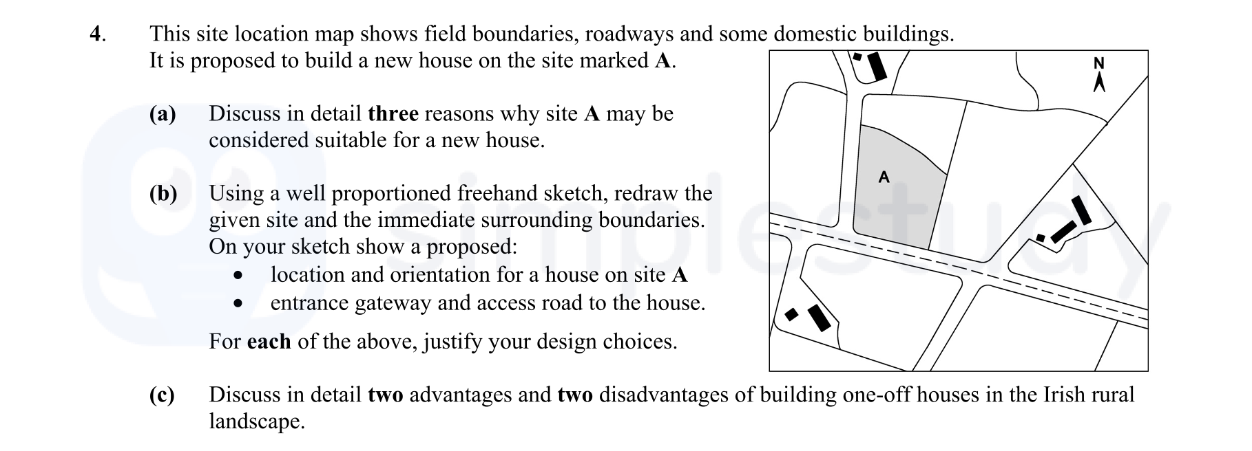 This-site-location-map-shows-field-boundaries,-roadways-and-some-domestic-buildings-Leaving Cert Construction Studies-Question 4-2016.png
