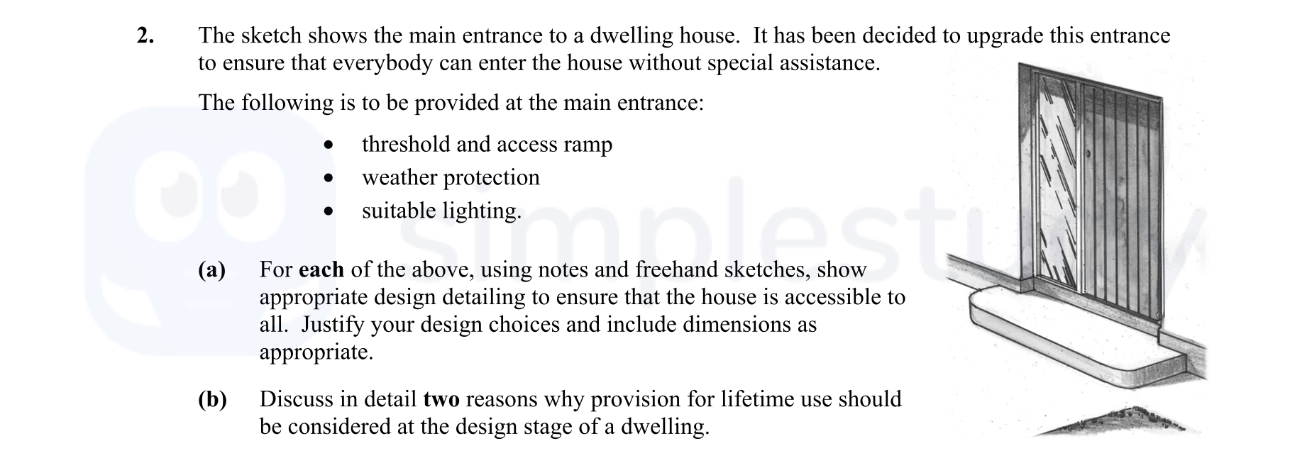 The-sketch-shows-the-main-entrance-to-a-dwelling-house-Leaving Cert Construction Studies-Question 2-2014.png