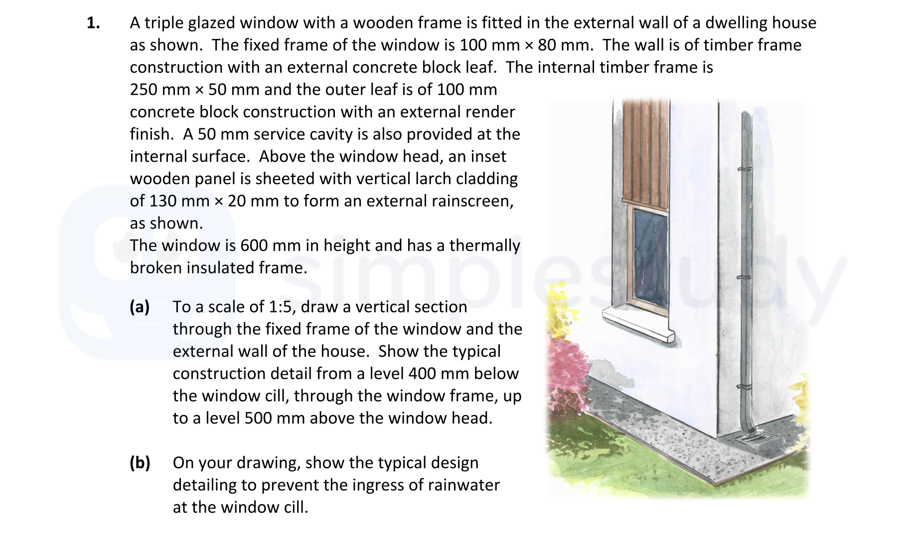A-triple-glazed-window-with-a-wooden-frame-is-fitted-in-the-external-wall-of-a-dwelling-house-as-shown-Leaving Cert Construction Studies-Question 1-2019.png