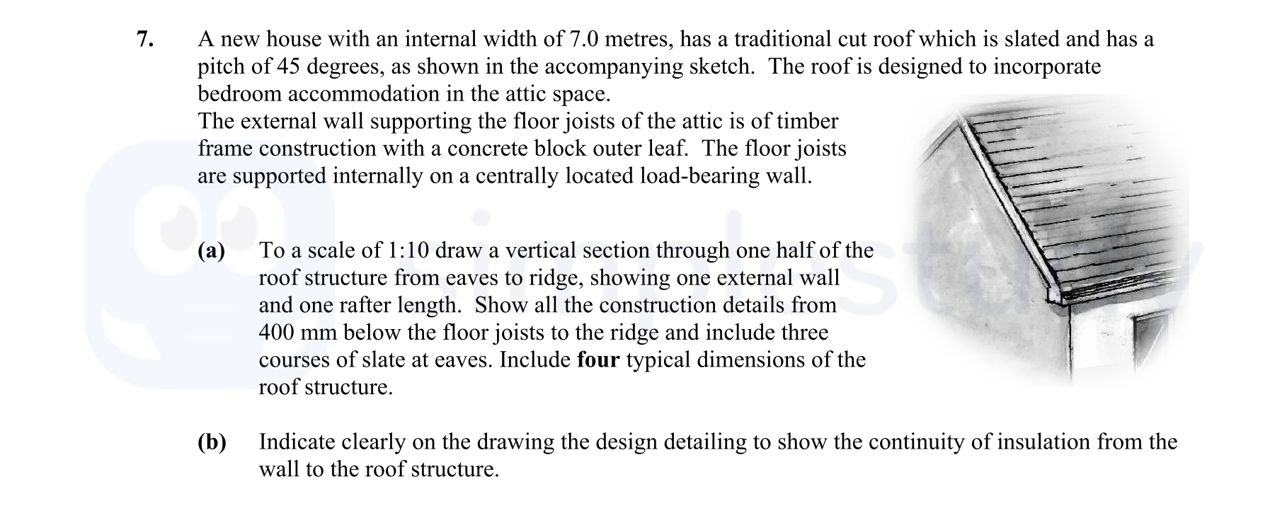 A-new-house-with-an-internal-width-of-7.0-metres,-has-a-traditional-cut-roof-which-is-slated-and-has-a-pitch-of-45-degrees,-as-shown-in-the-accompanying-sketch-Leaving Cert Construction Studies-Question 7-2008.png