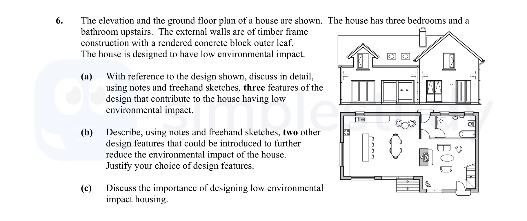 The-elevation-and-the-ground-floor-plan-of-a-house-are-shown-Leaving Cert Construction Studies-Question 6-2014.png