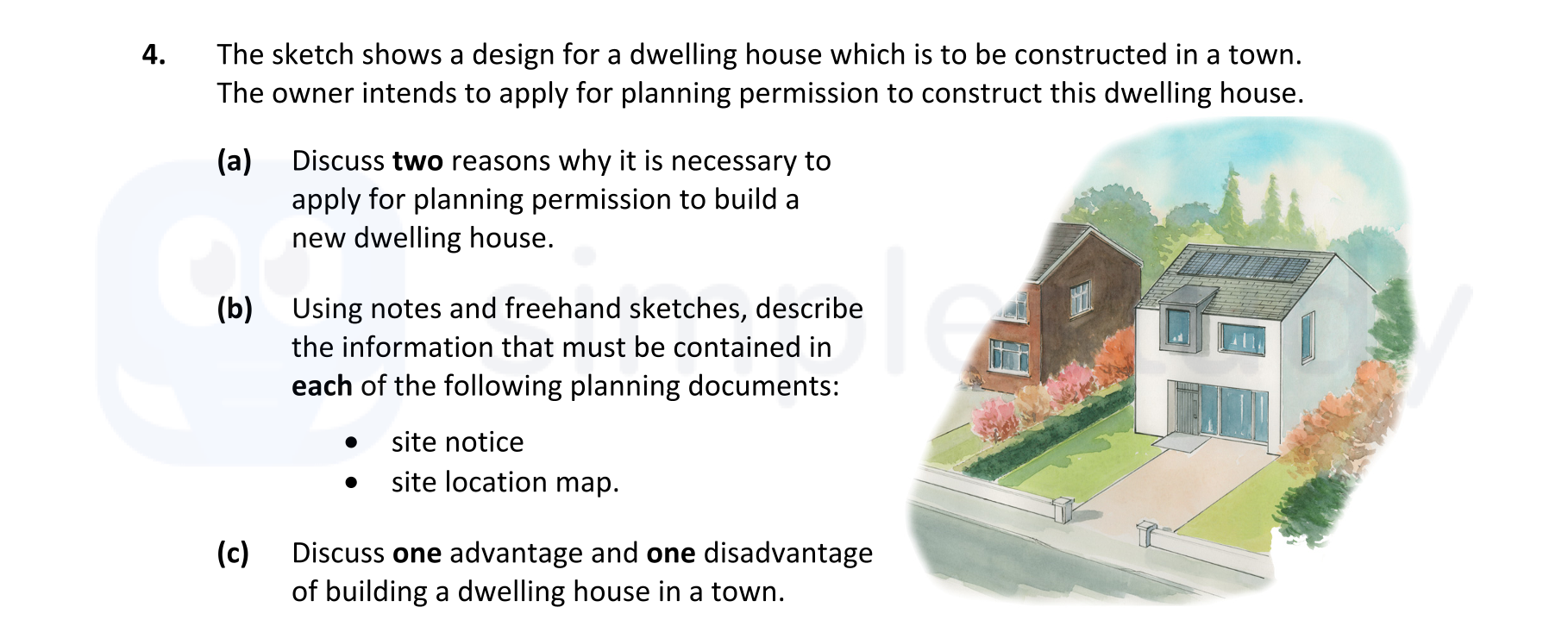 The-sketch-shows-a-design-for-a-dwelling-house-which-is-to-be-constructed-in-a-town-Leaving Cert Construction Studies-Question 4-2021.png