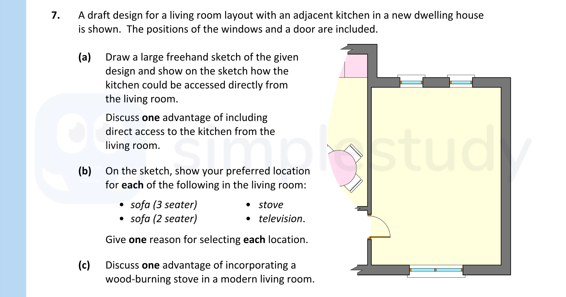 A-draft-design-for-a-living-room-layout-with-an-adjacent-kitchen-in-a-new-dwelling-house-is-shown-Leaving Cert Construction Studies-Question 7-2021.png