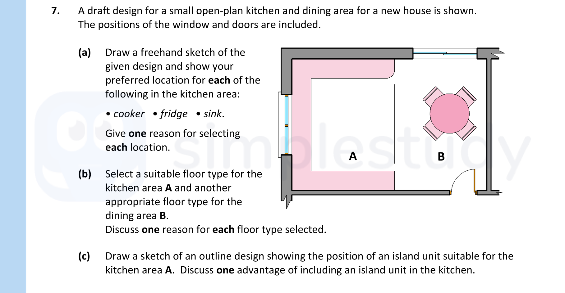 A-draft-design-for-a-small-open-plan-kitchen-and-dining-area-for-a-new-house-is-shown-Leaving Cert Construction Studies-Question 7-2019.png