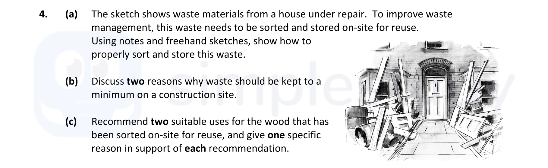The-sketch-shows-waste-materials-from-a-house-under-repair-Leaving Cert Construction Studies-Question 4-2017.png