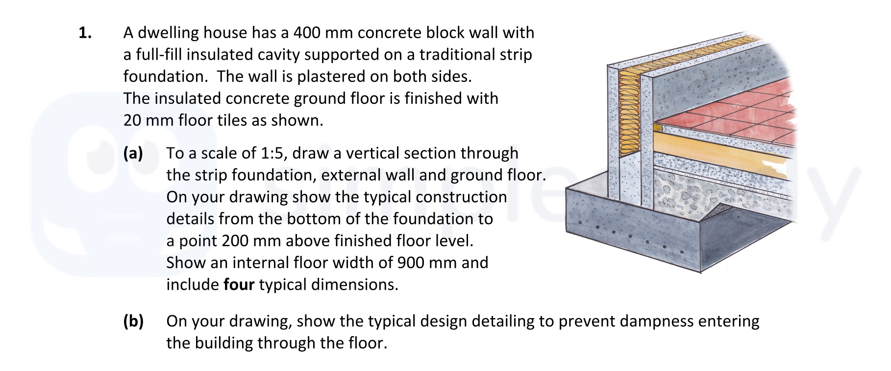 A-dwelling-house-has-a-400-mm-concrete-block-wall-with-a-full-fill-insulated-cavity-supported-on-a-traditional-strip-foundation-Leaving Cert Construction Studies-Question 1-2020.png