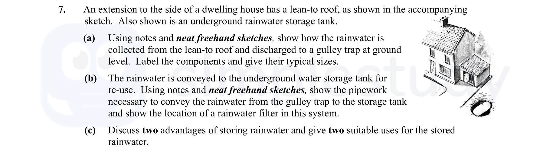An-extension-to-the-side-of-a-dwelling-house-has-a-lean-to-roof,-as-shown-in-the-accompanying-sketch-Leaving Cert Construction Studies-Question 7-2010.png