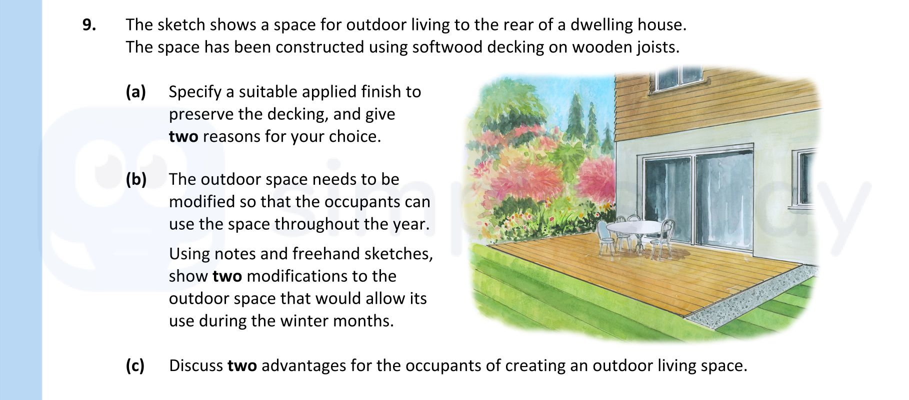The-sketch-shows-a-space-for-outdoor-living-to-the-rear-of-a-dwelling-house-Leaving Cert Construction Studies-Question 9-2021.png