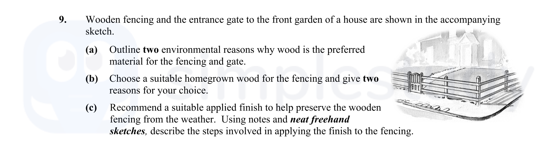 Wooden-fencing-and-the-entrance-gate-to-the-front-garden-of-a-house-are-shown-in-the-accompanying-sketch-Leaving Cert Construction Studies-Question 9-2009.png