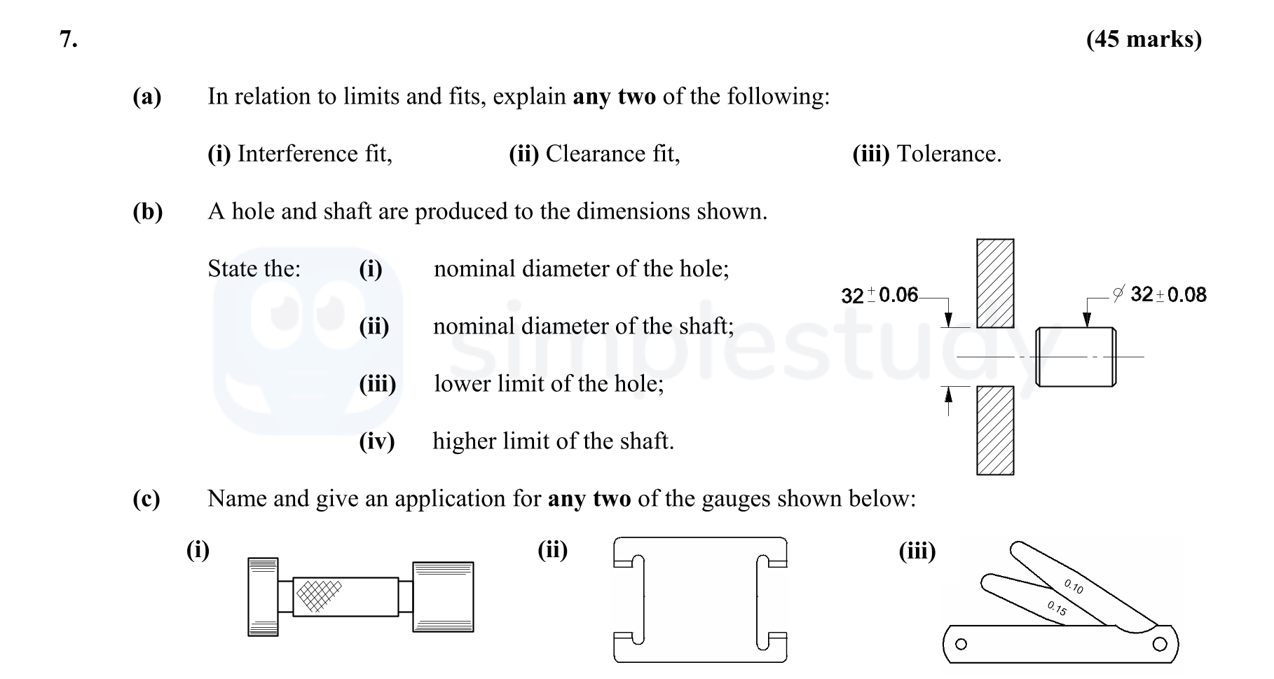 In-relation-to-limits-and-fits,-explain-any-two-of-the-following:-(i)-Interference-fit,-(ii)-Clearance-fit,-(iii)-Tolerance-Leaving Cert Engineering-Question 7-2007.png