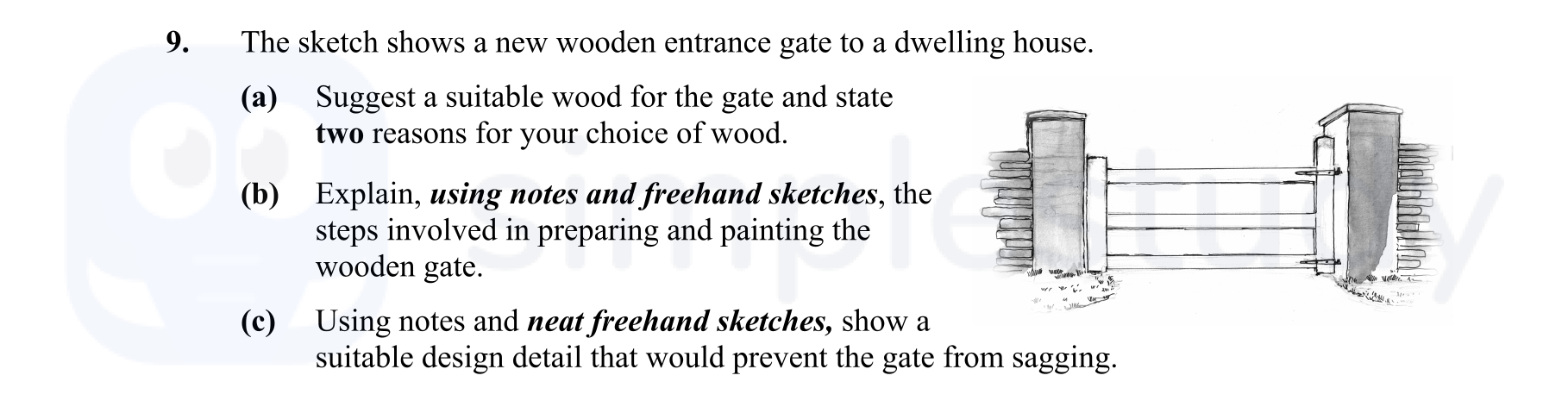 The-sketch-shows-a-new-wooden-entrance-gate-to-a-dwelling-house-Leaving Cert Construction Studies-Question 9-2006.png