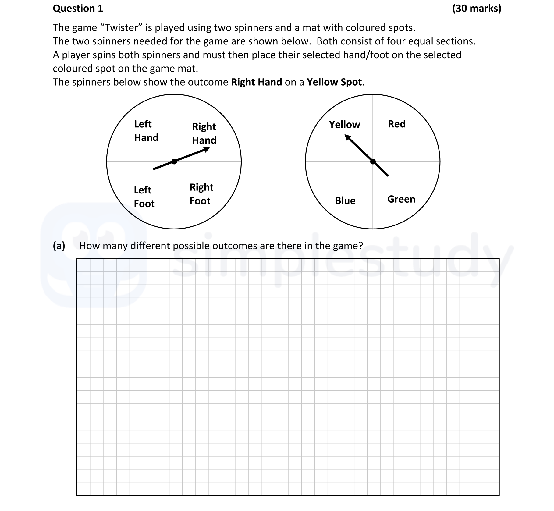 The-game-"Twister"-is-played-using-two-spinners-and-a-mat-with-coloured-spots-Leaving Cert Mathematics-Question 1(a)-2021.png