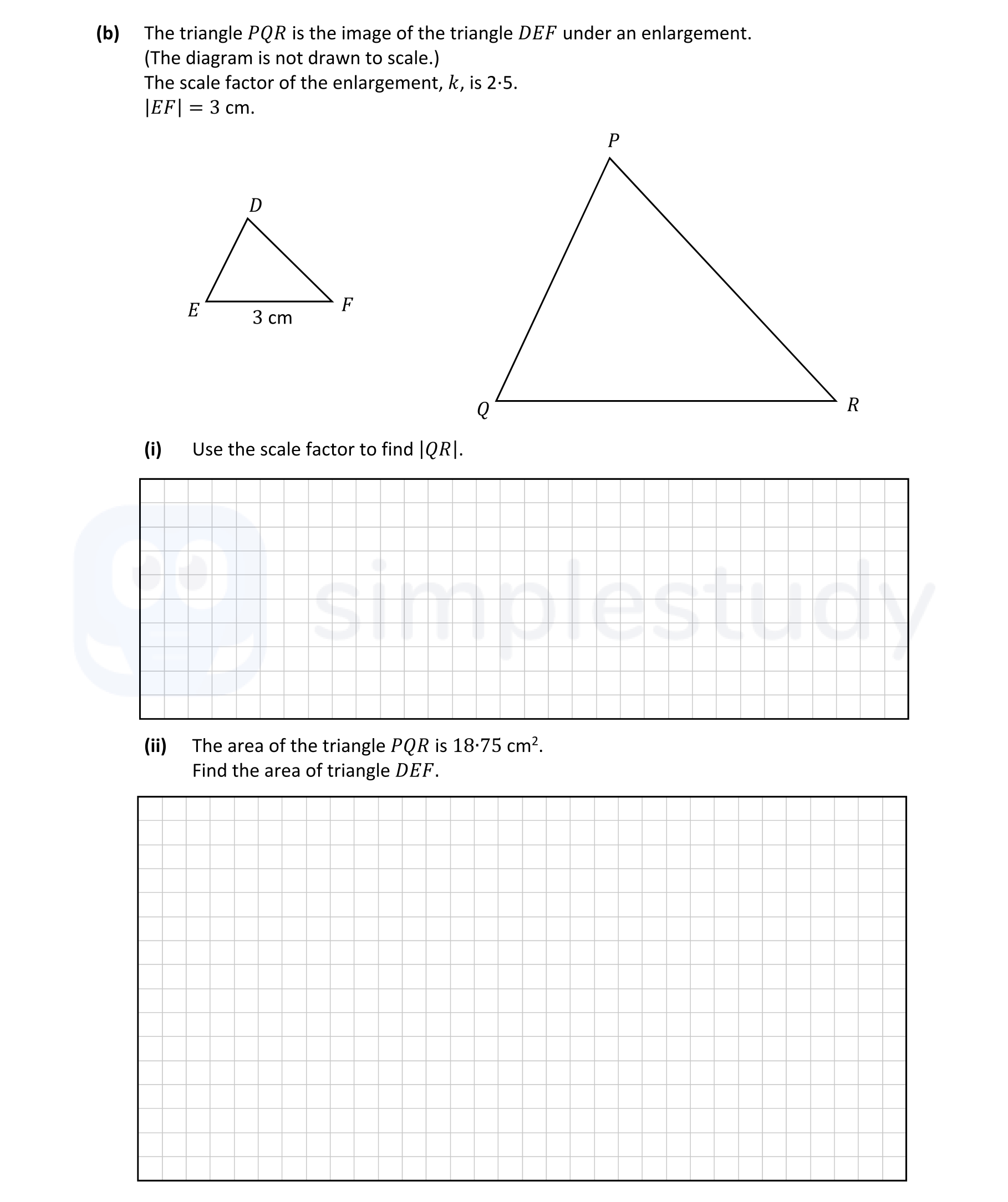 The-triangle-PQR-is-the-image-of-the-triangle-DEF-under-an-enlargement-Leaving Cert Mathematics-Question b-2021.png