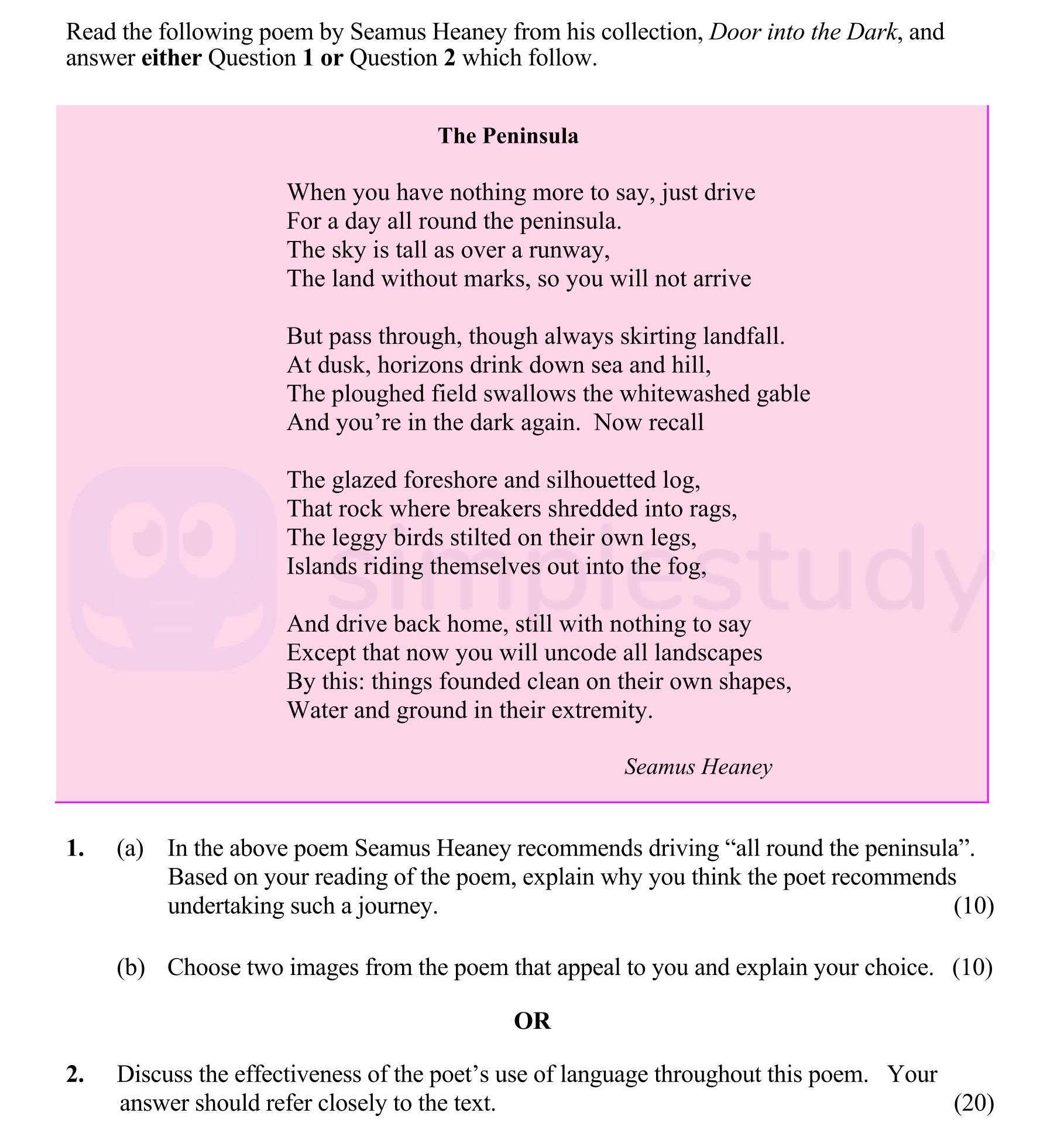 Read-the-following-poem-by-Seamus-Heaney-from-his-collection,-Door-into-the-Dark,-and-answer-either-Question-1-or-Question-2-which-follow-Leaving Cert English-Question 1-2014.png