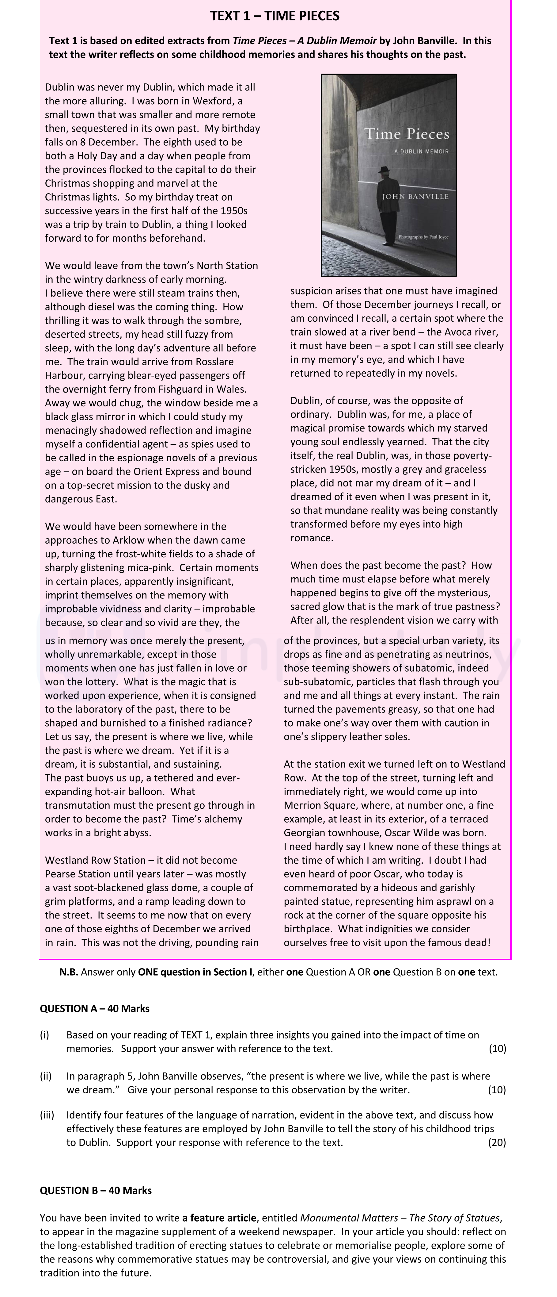 Based-on-your-reading-of-TEXT-1,-explain-three-insights-you-gained-into-the-impact-of-time-on-memories-Leaving Cert English-Question QUESTION A-2021.png