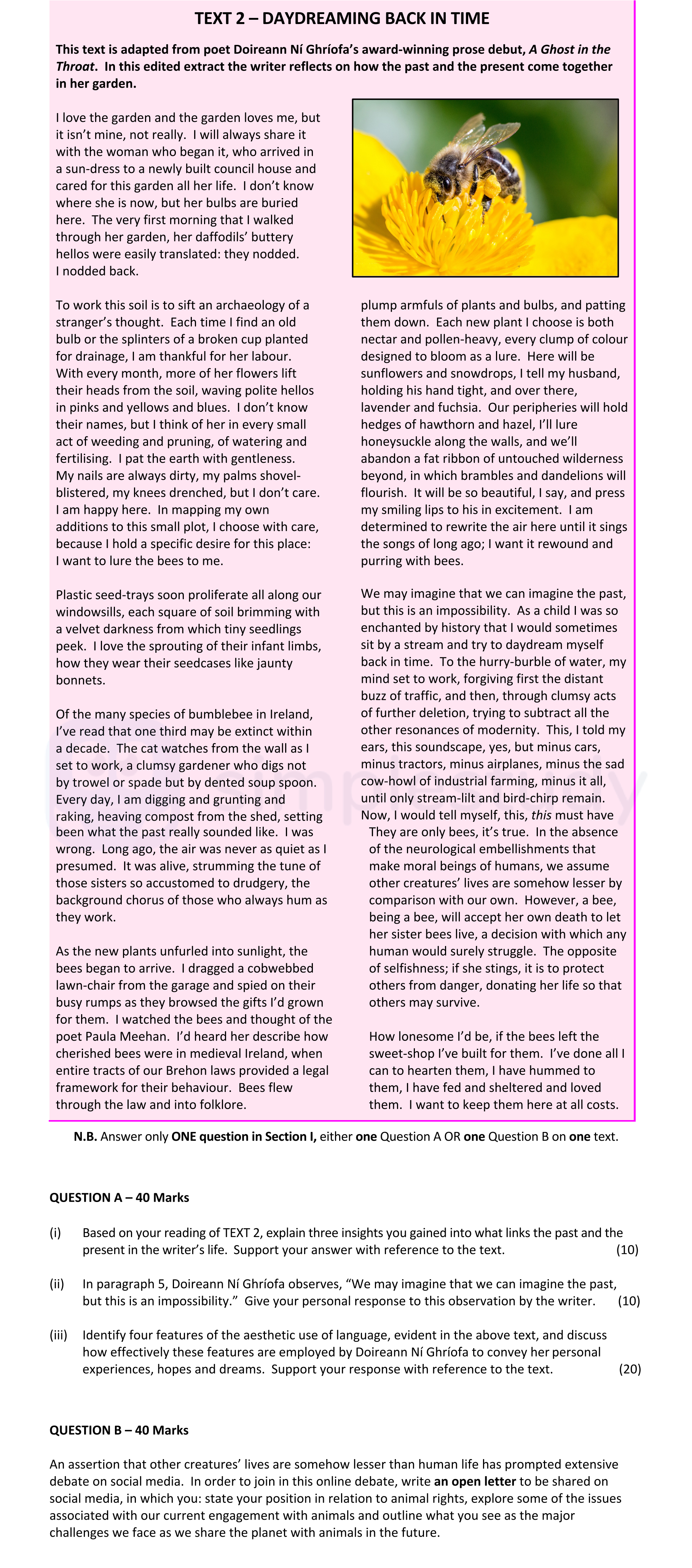 Based-on-your-reading-of-TEXT-2,-explain-three-insights-you-gained-into-what-links-the-past-and-the-present-in-the-writer's-life-Leaving Cert English-Question QUESTION A-2021.png