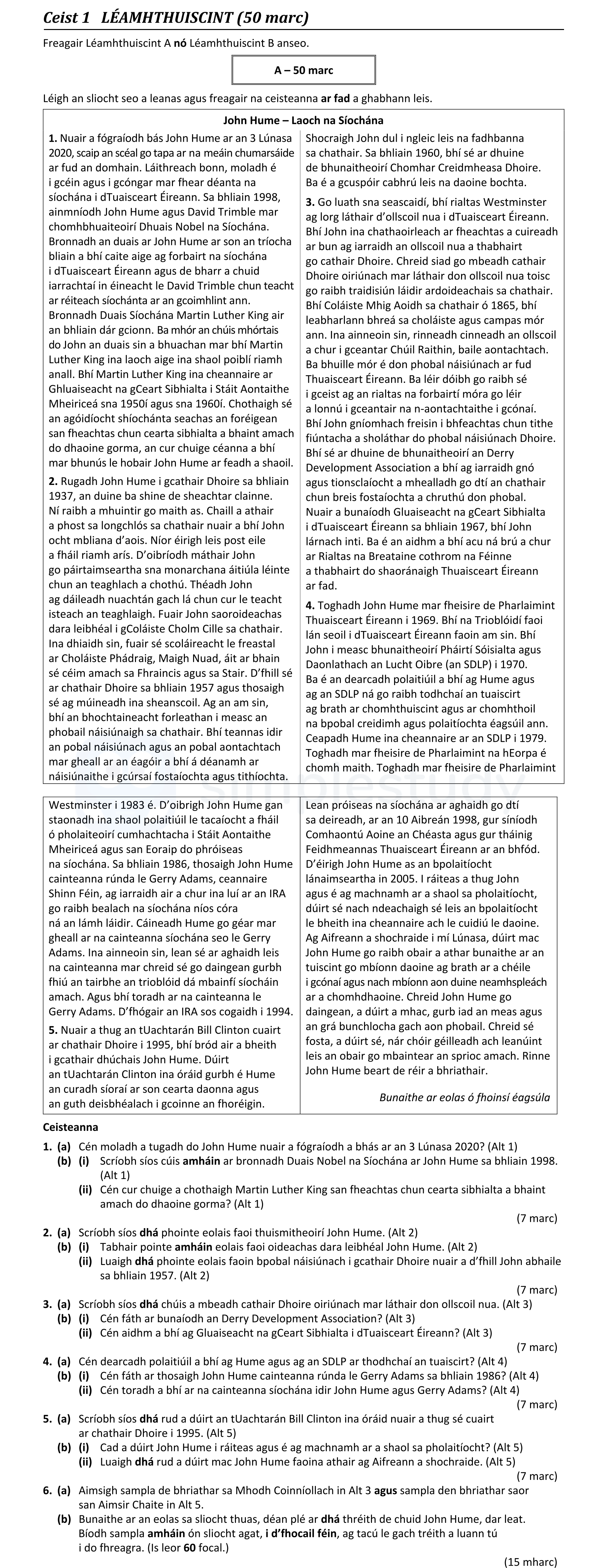Cén-modh-a-tugadh-do-John-Hume-nuair-a-fógraíodh-é-ar-3-Lúnasa-2020?---(Láithreacht-bonn,-moladh-é-féin-agus-i-gcomhthéacs-a-chuid-oibre-ar-fud-an-domhain-Leaving Cert Irish-Question 1-2021.png