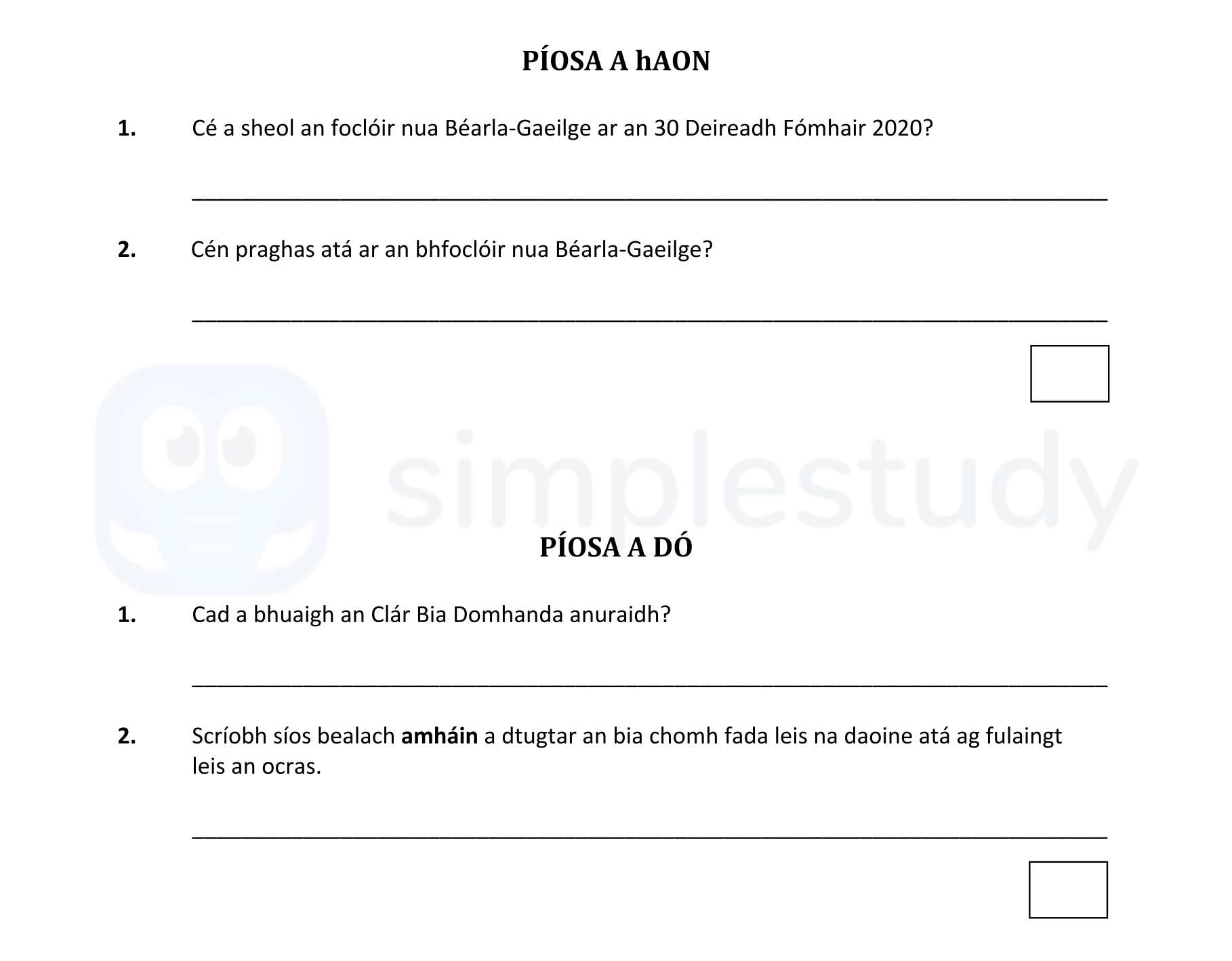 Cé-a-sheol-an-foclóir-nua-Béarla-Gaeilge-ar-an-30-Deireadh-Fómhair-2020?---Cén-praghas-atá-ar-an-bhfoclóir-nua-Béarla-Gaeilge?-Leaving Cert Irish-Question 1-2021.png