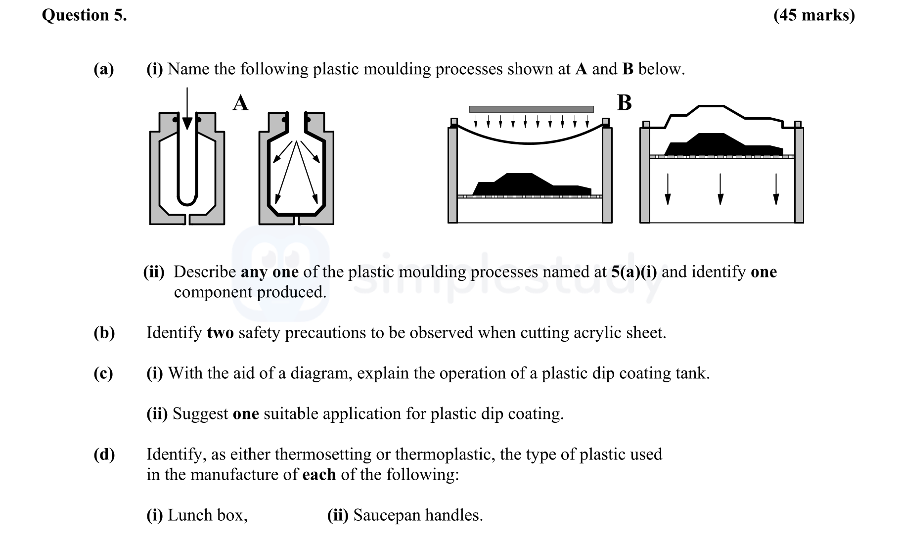 Name-the-following-plastic-moulding-processes-shown-at-A-and-B-below-Leaving Cert Engineering-Question 5-2008.png