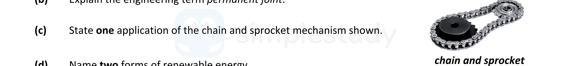 State-one-application-of-the-chain-and-sprocket-mechanism-shown.-----------------------Leaving Cert Engineering-Question c-2021.png