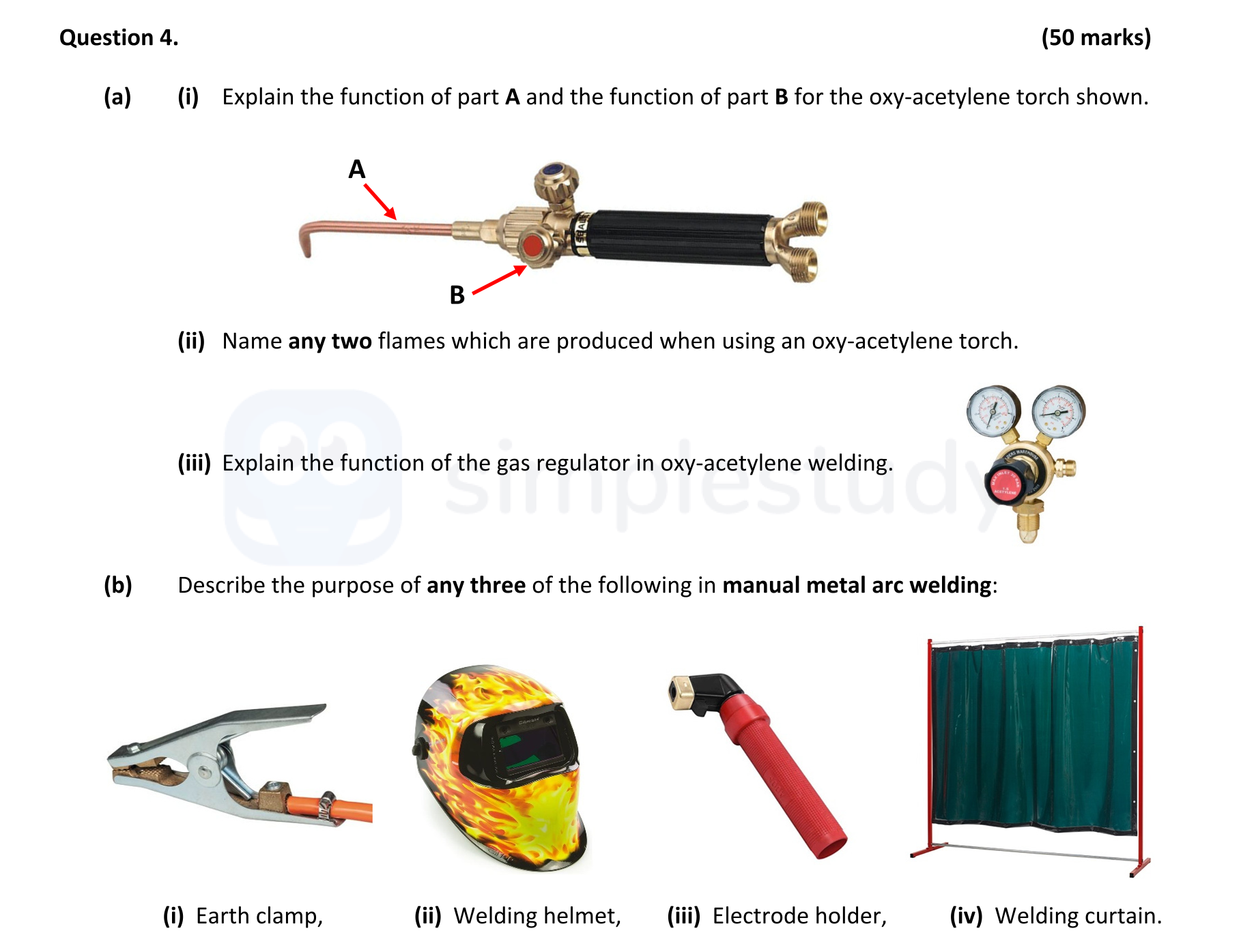 a)-(i)-Explain-the-function-of-part-A-and-the-function-of-part-B-for-the-oxy-acetylene-torch-shown-Leaving Cert Engineering-Question 4-2022.png