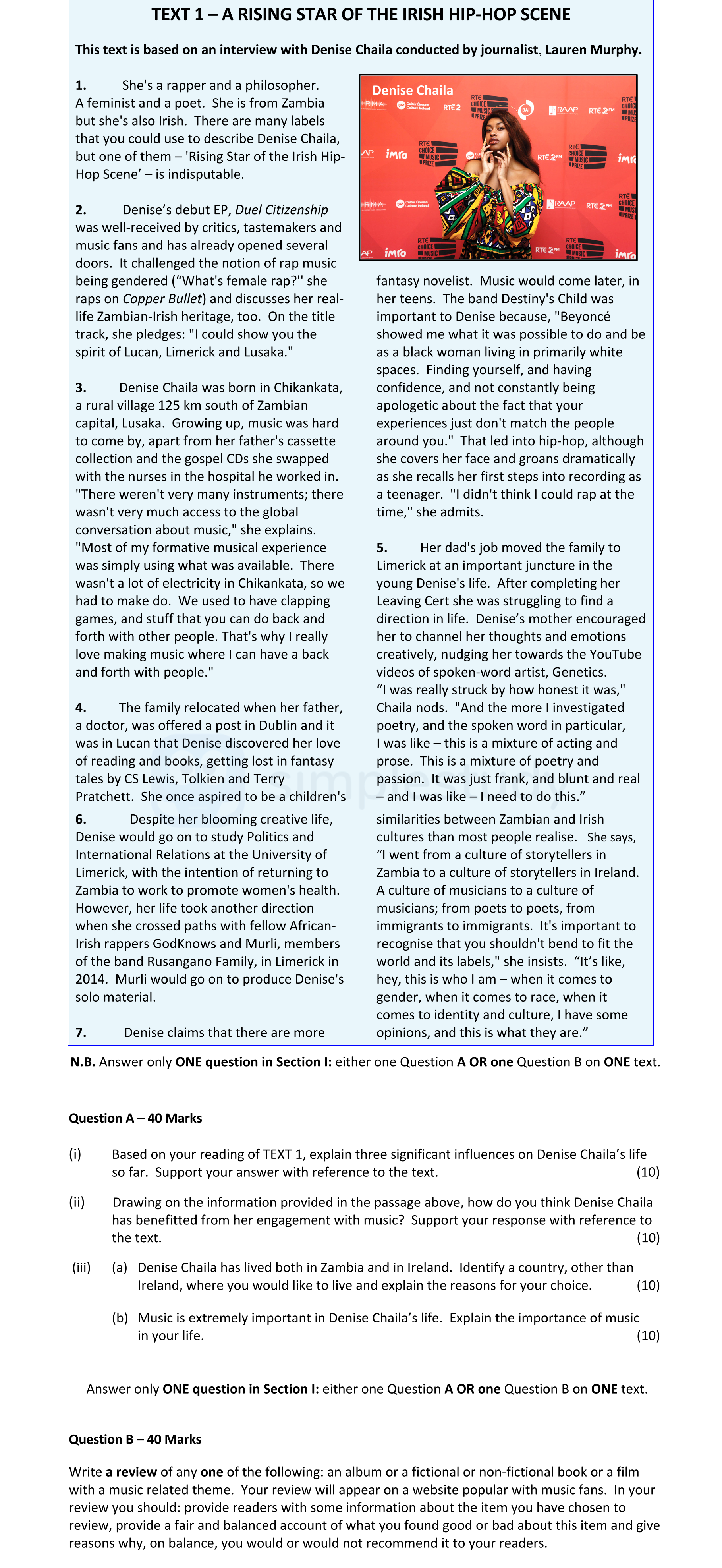 This-text-is-based-on-an-interview-with-Denise-Chaila-conducted-by-journalist,-Lauren-Murphy-Leaving Cert English-Question Question 1-2021.png