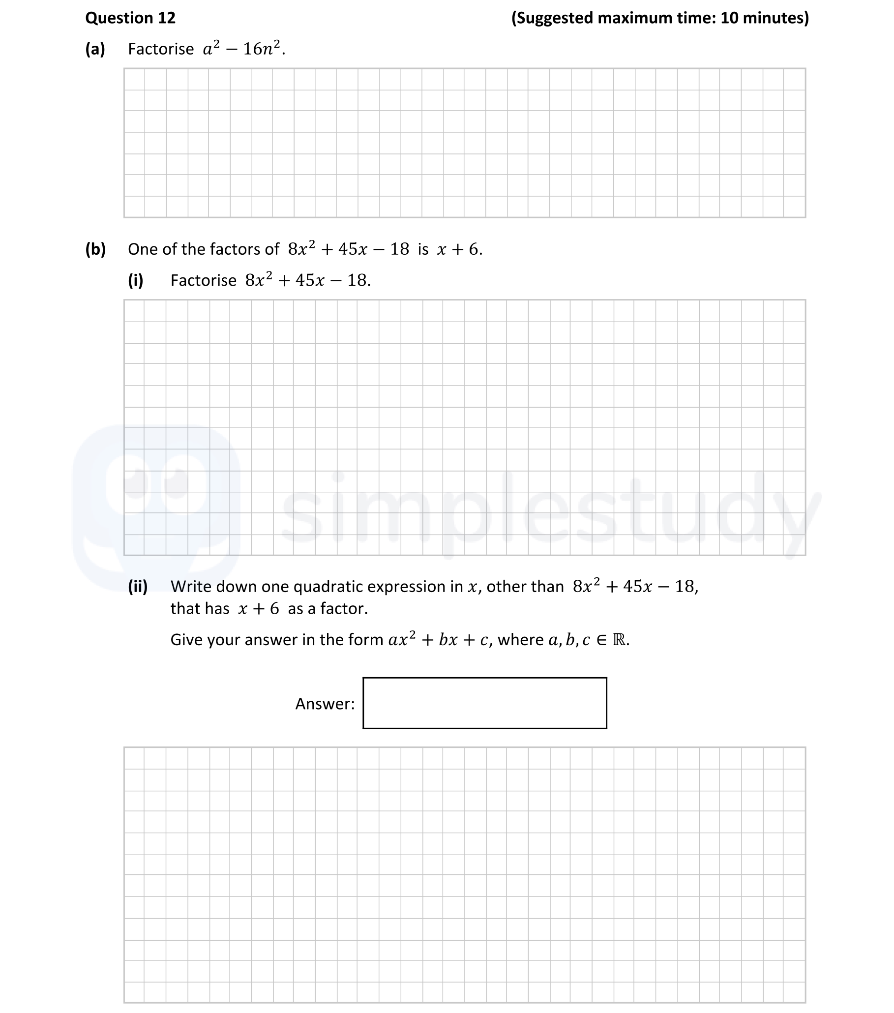 Factorise-$a^{2}---16n^{2}$-Junior Cycle Mathematics-Question 12-2019.png