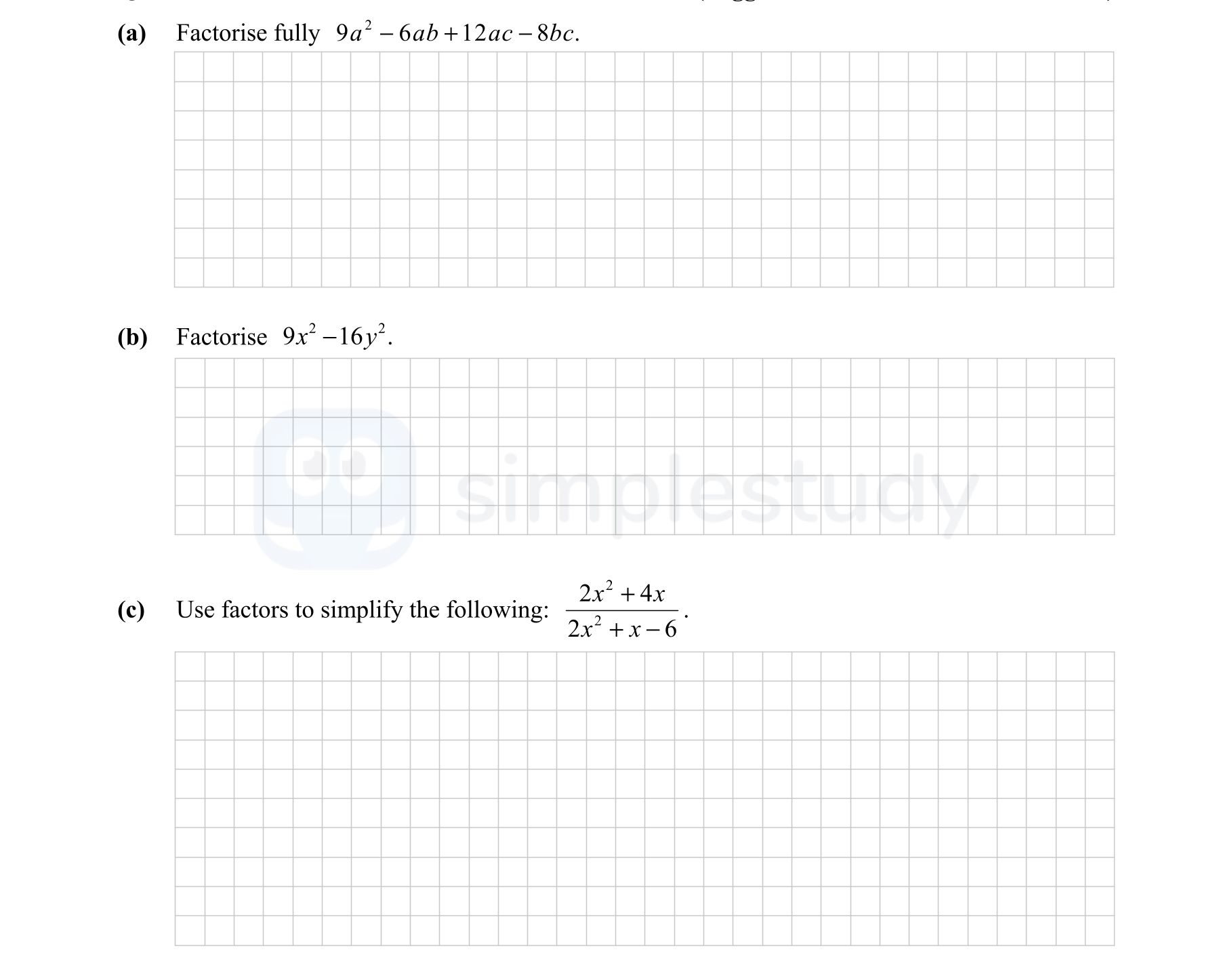 a)-Factorise-fully-9a²---6ab-+-12ac---8bc-Junior Cycle Mathematics-Question Question 1-2014.png