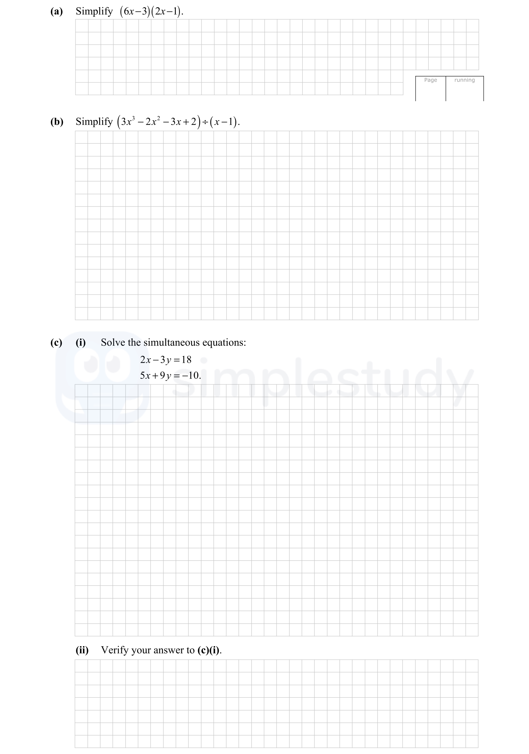 (a)-Simplify--$(6x-3)(2x-1)$-Junior Cycle Mathematics-Question Question 1.png