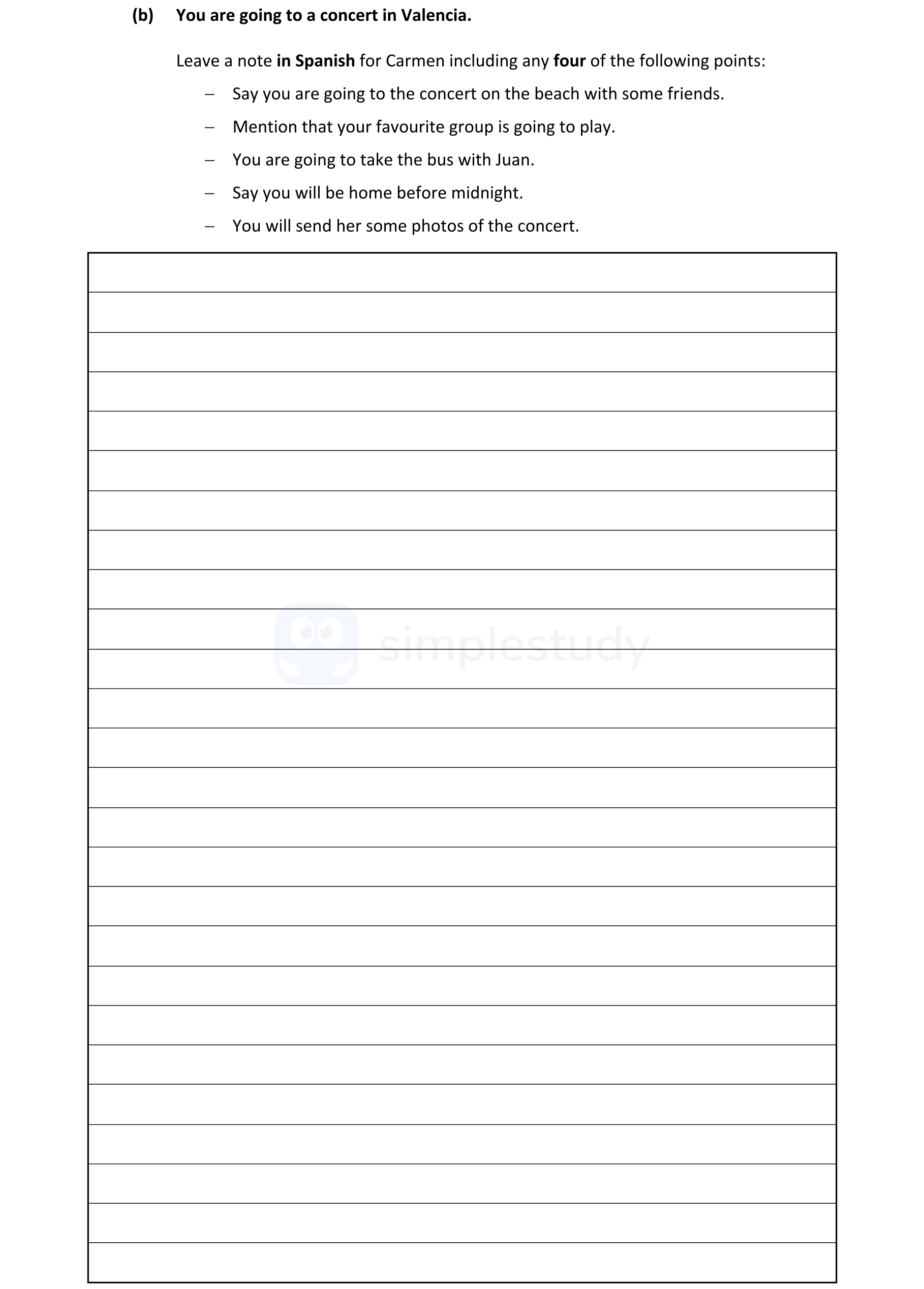 You-are-going-to-a-concert-in-Valencia-Leaving Cert Spanish-Question (b)-2021.png