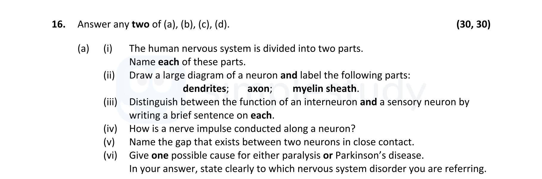 The-human-nervous-system-is-divided-into-two-parts-Leaving Cert Biology-Question 16-2022.png