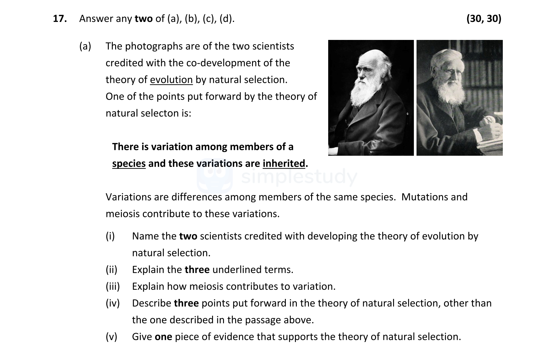 The-photographs-are-of-the-two-scientists-credited-with-the-co-development-of-the-theory-of-evolution-by-natural-selection-Leaving Cert Biology-Question 17(a)-2022.png