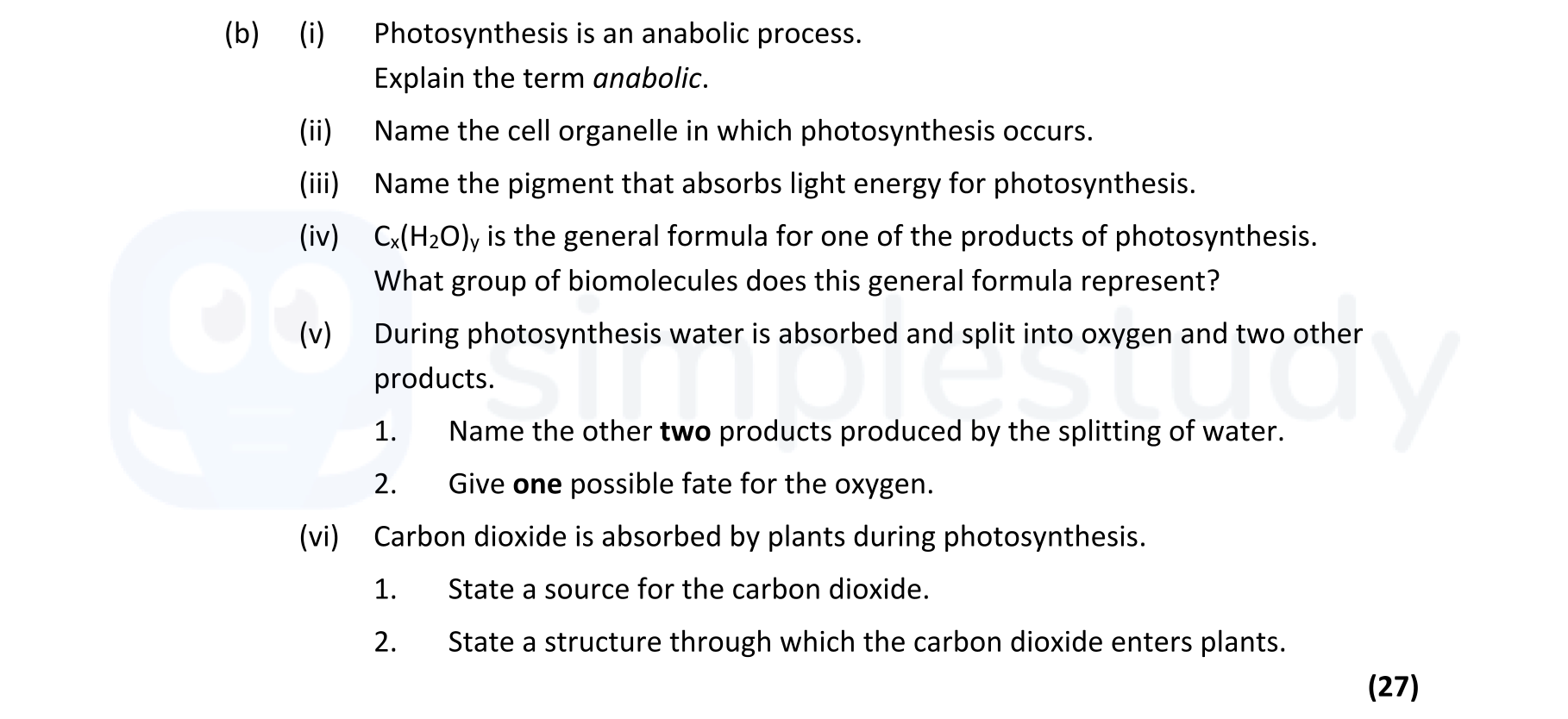 b)-(i)-Photosynthesis-is-an-anabolic-process-Leaving Cert Biology-Question b-2022.png