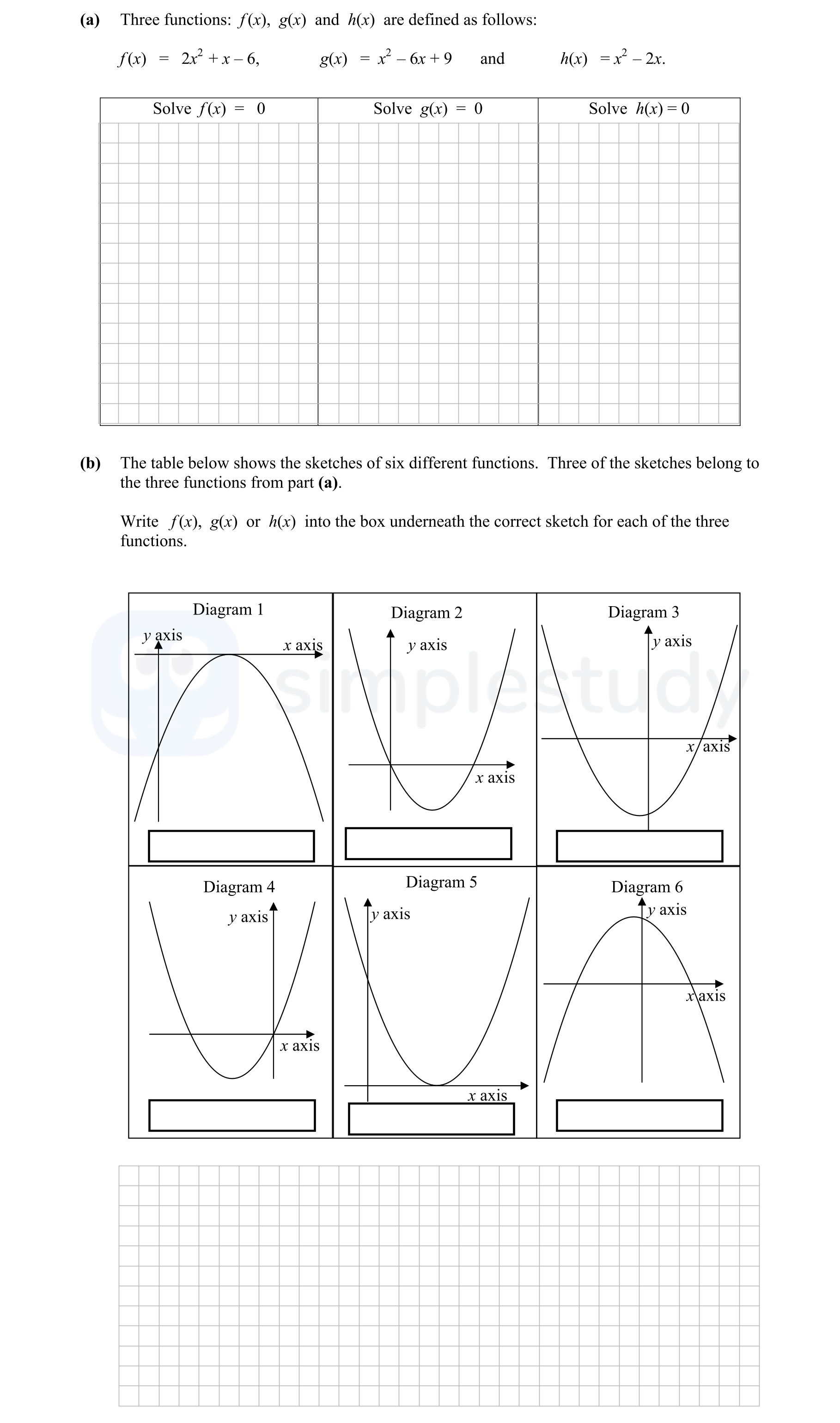 Three-functions:-$f(x)$,-$g(x)$-and-$h(x)$-are-defined-as-follows:--$$f(x)-=-2x^2-+-x---6$$-$$g(x)-=-x^3---6x-+-9$$-$$h(x)-=-x^2---2x.$$---Solve-$f(x)-=-0$-Junior Cycle Mathematics-Question a-2013.png