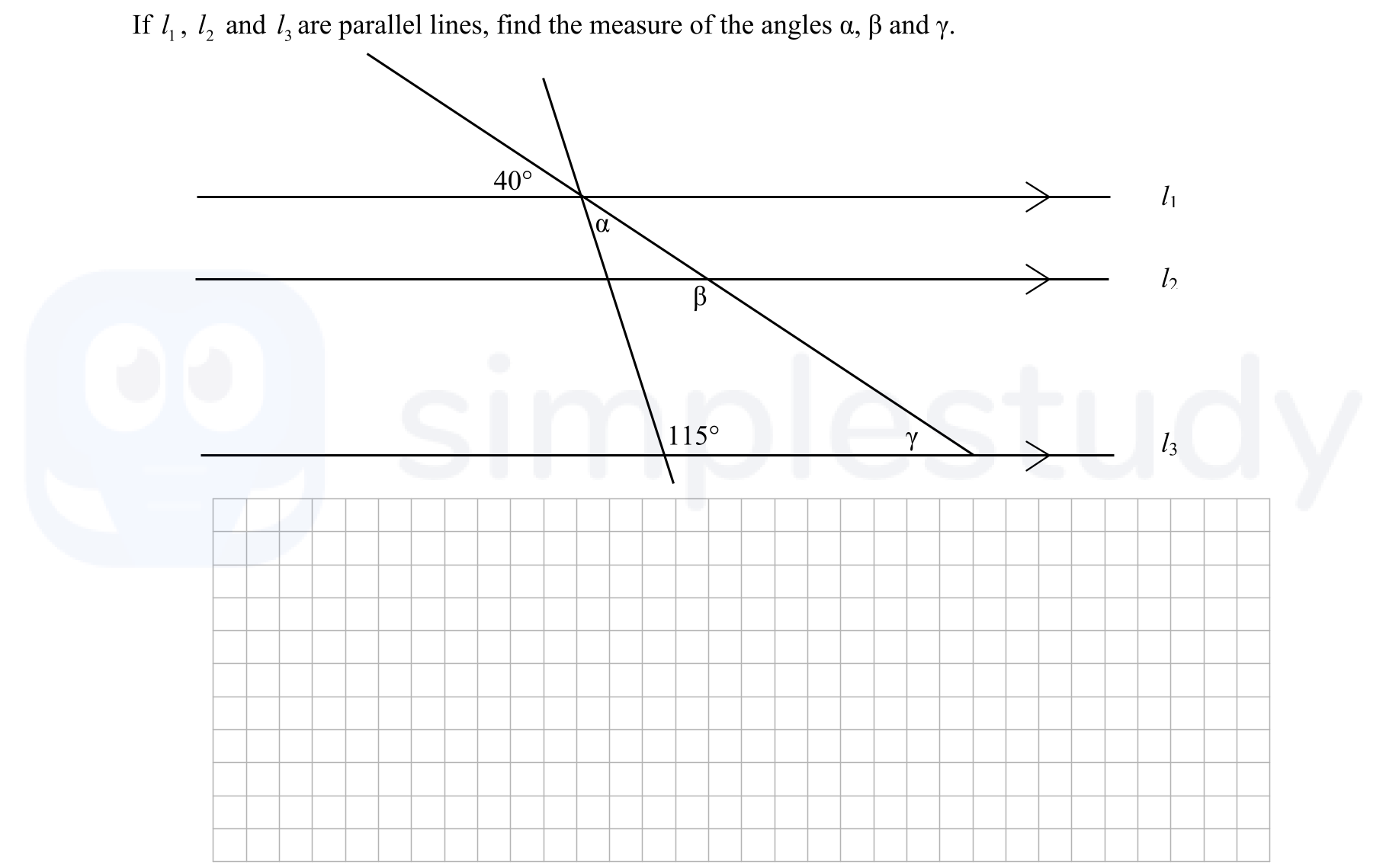 If-$l_1$,-$l_2$,-and-$l_3$-are-parallel-lines,-find-the-measure-of-the-angles-$\alpha$,-$\beta$-and-$\gamma$-Junior Cycle Mathematics-Question Question 1-2013.png