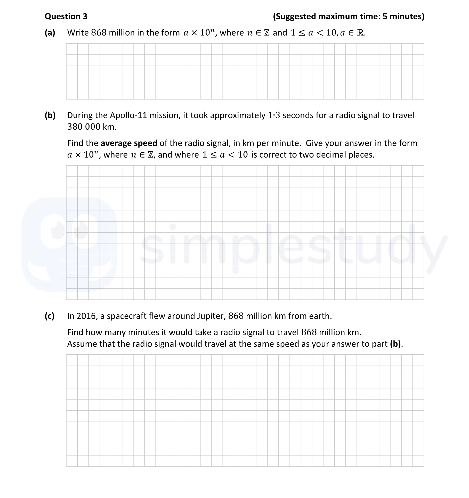 Write-868-million-in-the-form-$\alpha-\times-10^n$,-where-$n-\in-\mathbb{Z}$-and-$1-\leq-\alpha-<-10$,-$\alpha-\in-\mathbb{R}$-Junior Cycle Mathematics-Question 3-2017.png
