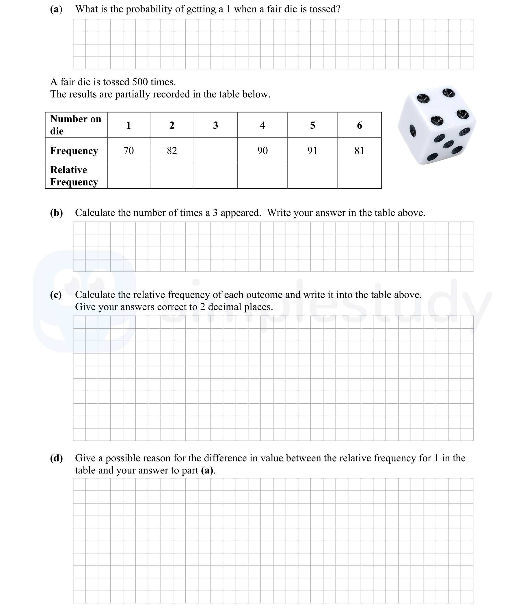 What-is-the-probability-of-getting-a-1-when-a-fair-die-is-tossed?--A-fair-die-is-tossed-500-times-Junior Cycle Mathematics-Question a-2012.png