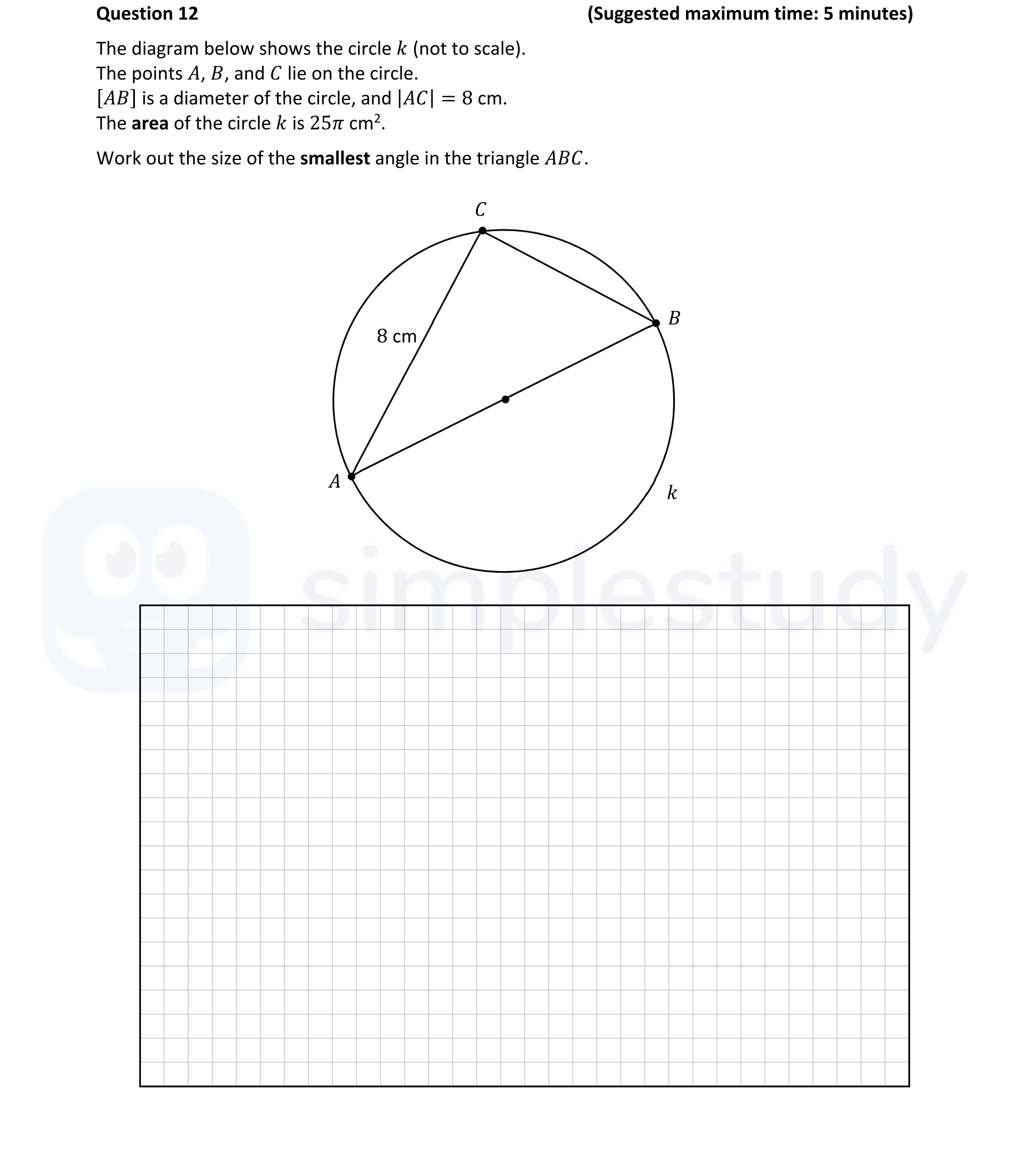 The-diagram-below-shows-the-circle-k-(not-to-scale)-Junior Cycle Mathematics-Question 12-2022.png