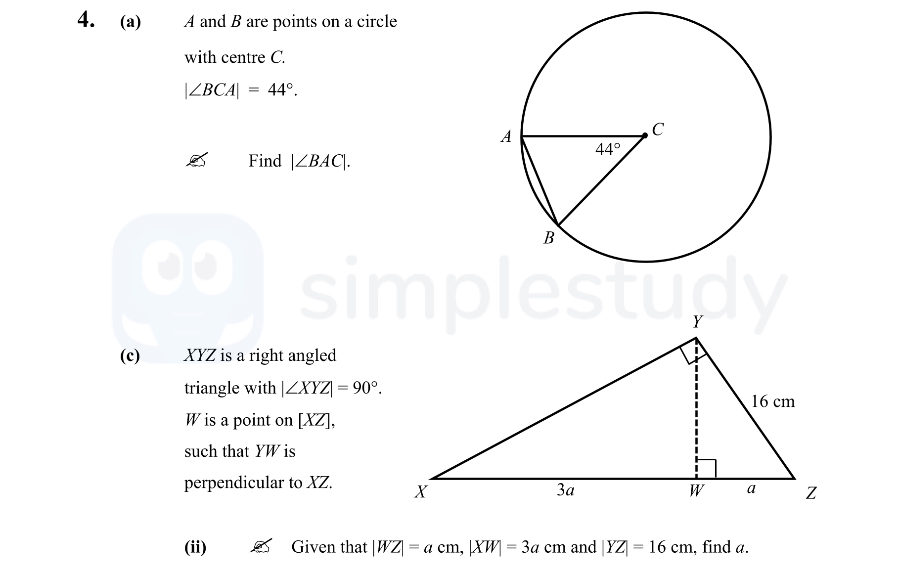 A-and-B-are-points-on-a-circle-with-centre-C-Junior Cycle Mathematics-Question 4-2012.png