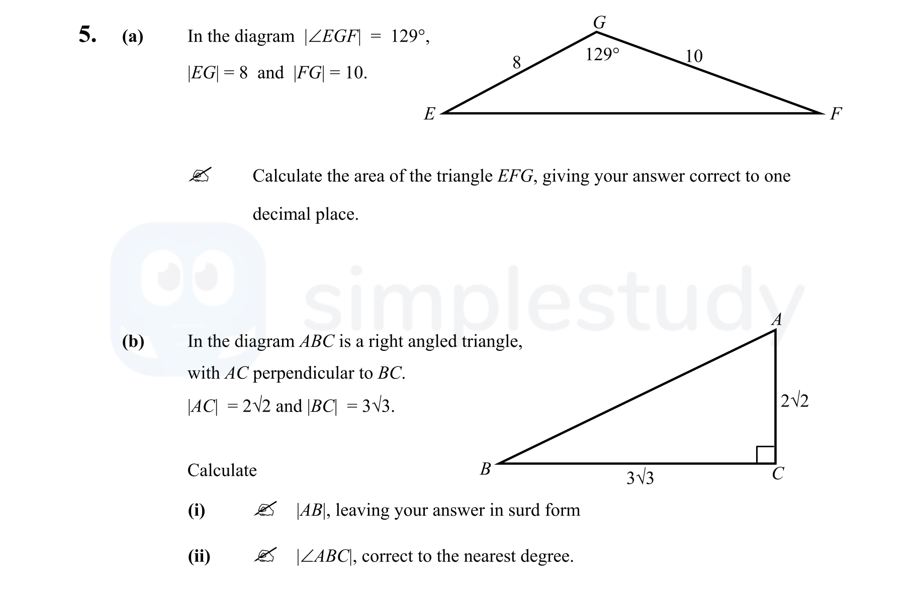 In-the-diagram-$-riangle-EGF$-is-such-that-$-riangle-EGF-=-129^-heta$,-|EG|-=-8$-and-|FG|-=-10-Junior Cycle Mathematics-Question 5-2012.png