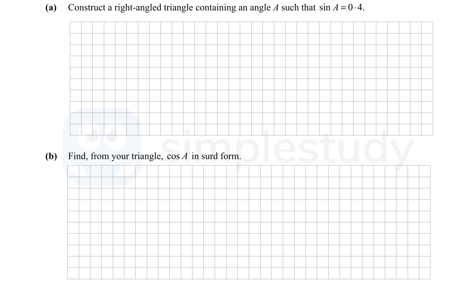 Construct-a-right-angled-triangle-containing-an-angle-A-such-that-sin-A-=-0.4-Junior Cycle Mathematics-Question a-2012.png