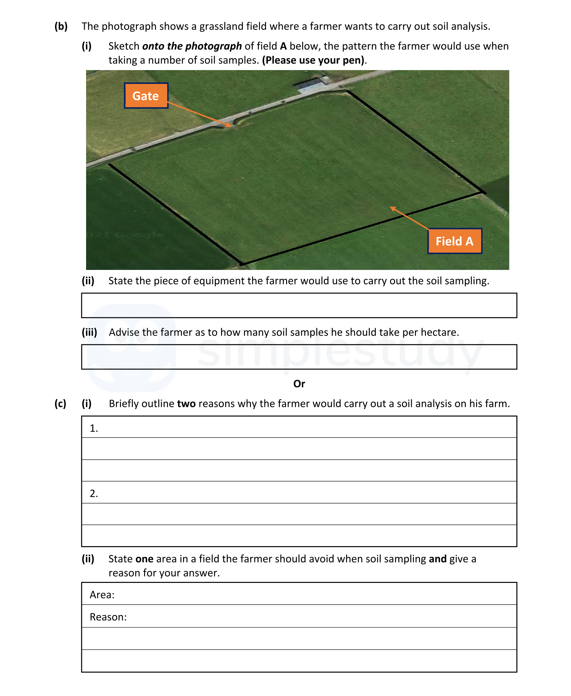 The-photograph-shows-a-grassland-field-where-a-farmer-wants-to-carry-out-soil-analysis-Leaving Cert Agricultural Science-Question b-2022.png