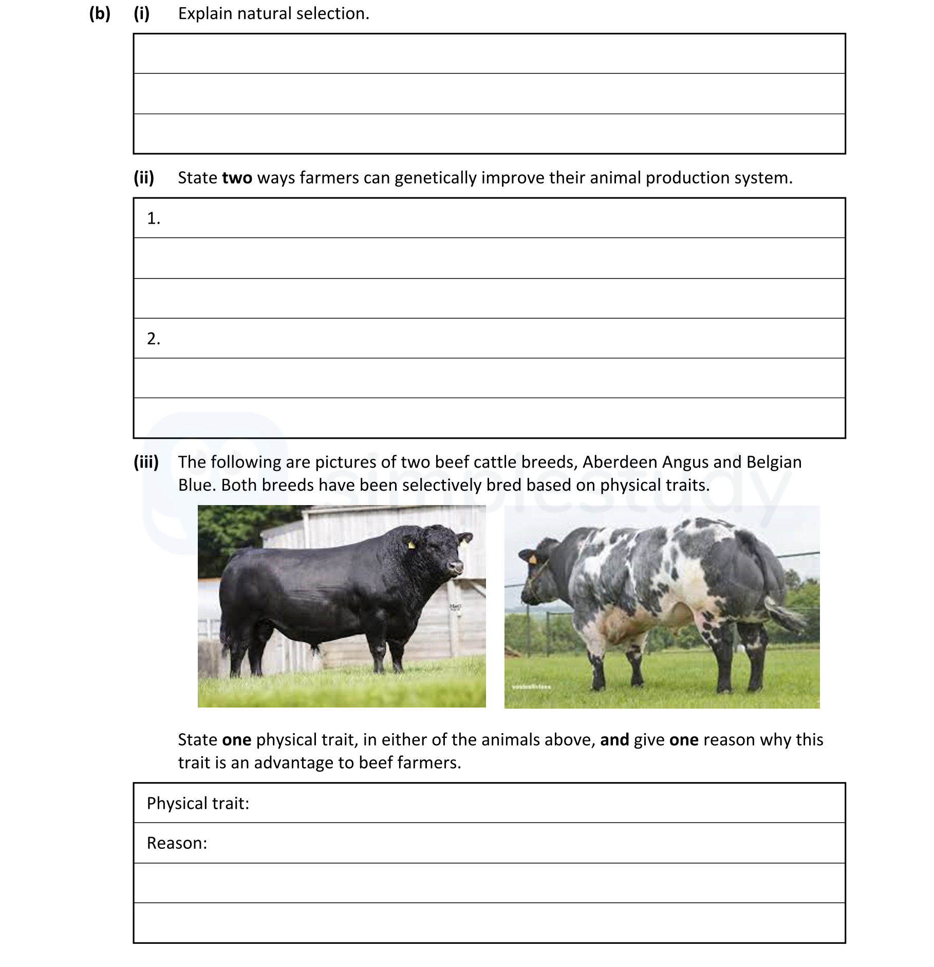 Explain-natural-selection-Leaving Cert Agricultural Science-Question b-2021.png