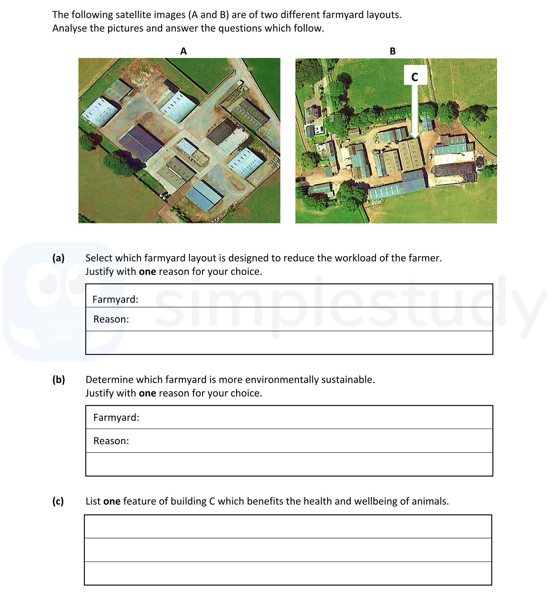 The-following-satellite-images-(A-and-B)-are-of-two-different-farmyard-layouts-Leaving Cert Agricultural Science-Question Question 1-2020.png