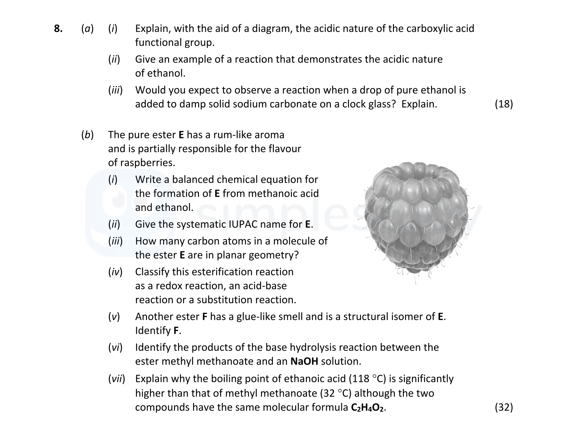 8.-(a)-(i)-Explain,-with-the-aid-of-a-diagram,-the-acidic-nature-of-the-carboxylic-acid-functional-group-Leaving Cert Chemistry-Question 8-2022.png