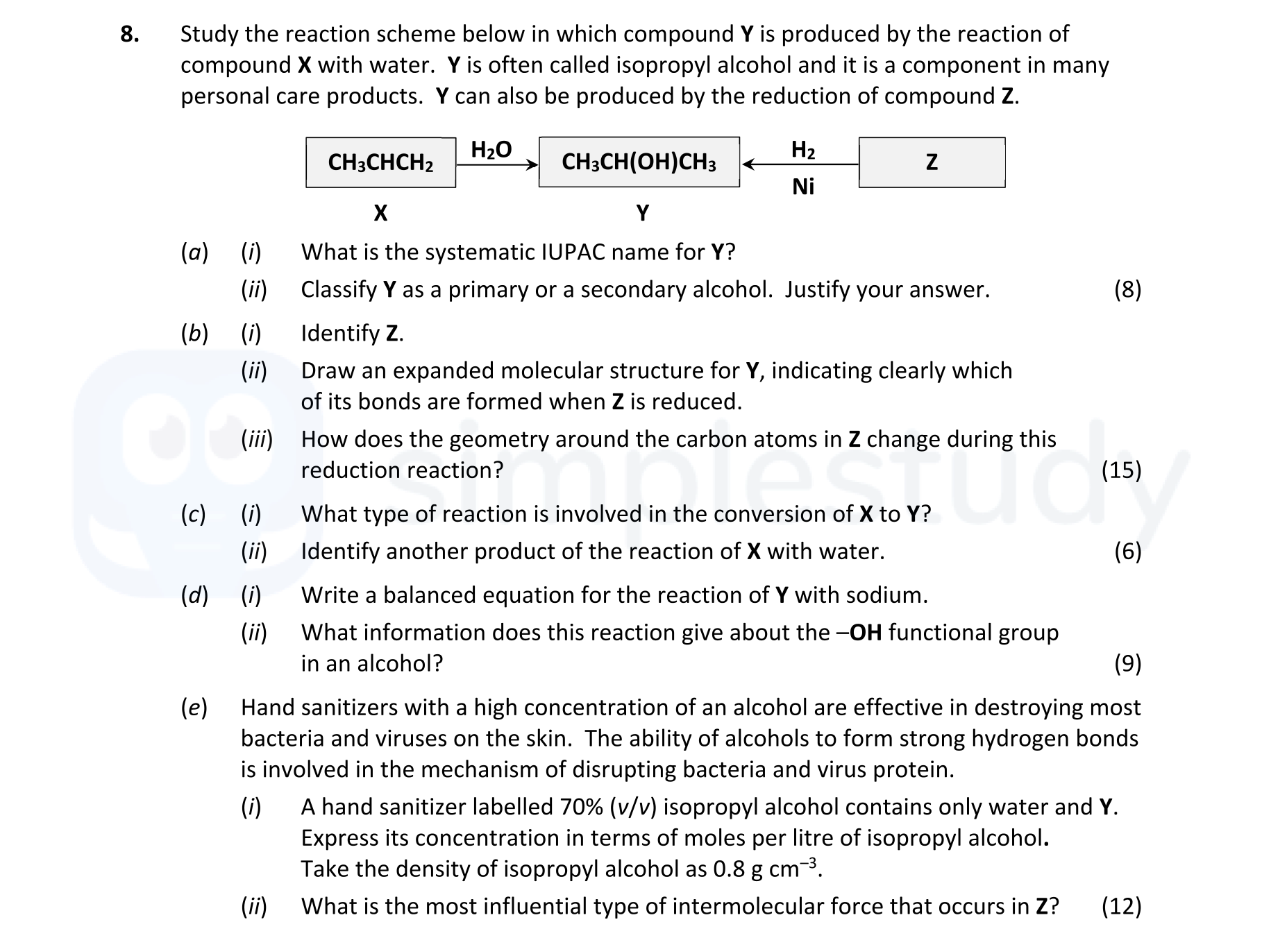 Study-the-reaction-scheme-below-in-which-compound-Y-is-produced-by-the-reaction-of-compound-X-with-water-Leaving Cert Chemistry-Question 8-2021.png