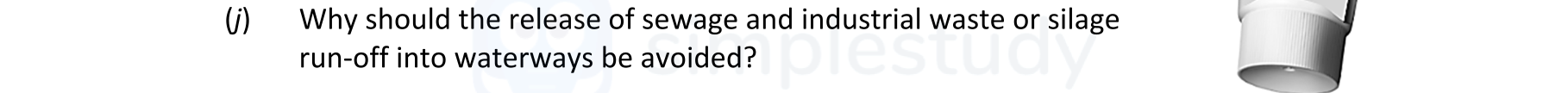Why-should-the-release-of-sewage-and-industrial-waste-or-silage-run-off-into-waterways-be-avoided?--Leaving Cert Chemistry-Question 1(i)-2021.png
