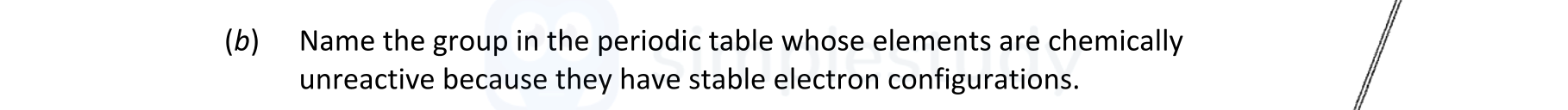 Name-the-group-in-the-periodic-table-whose-elements-are-chemically-unreactive-because-they-have-stable-electron-configurations.-Leaving Cert Chemistry-Question b-2020.png